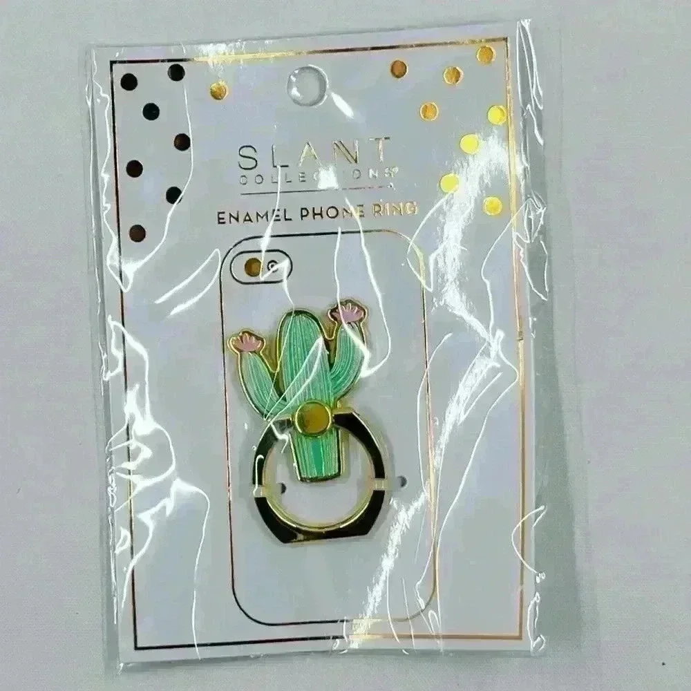 Cactus Cell Phone Ring Gold 1.5x1 inch Cute Selfie Holder Desert Arizona
